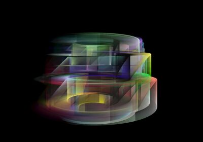 Abstract image - colors on black