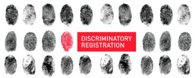 Discriminatory Registration system with finger prints
