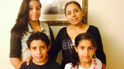 Claudia Valdez and her kids