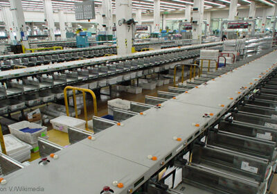 Sorting at a mailroom. Photo source: Jason V. via Wikimedia