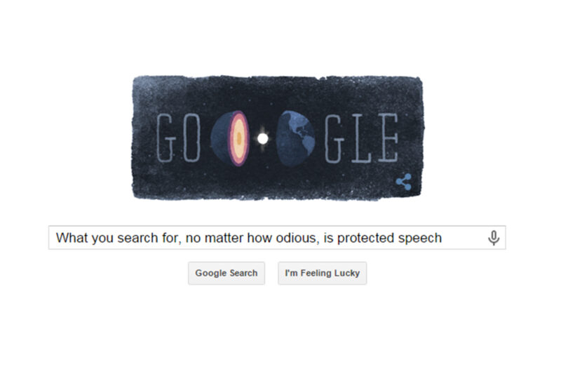 What you search for, no matter how odious, is protected speech.