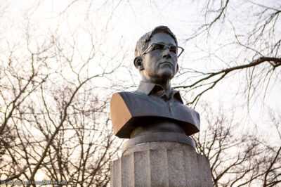 Edward Snowden Bust in Fort Greene Park, Brooklyn, NY