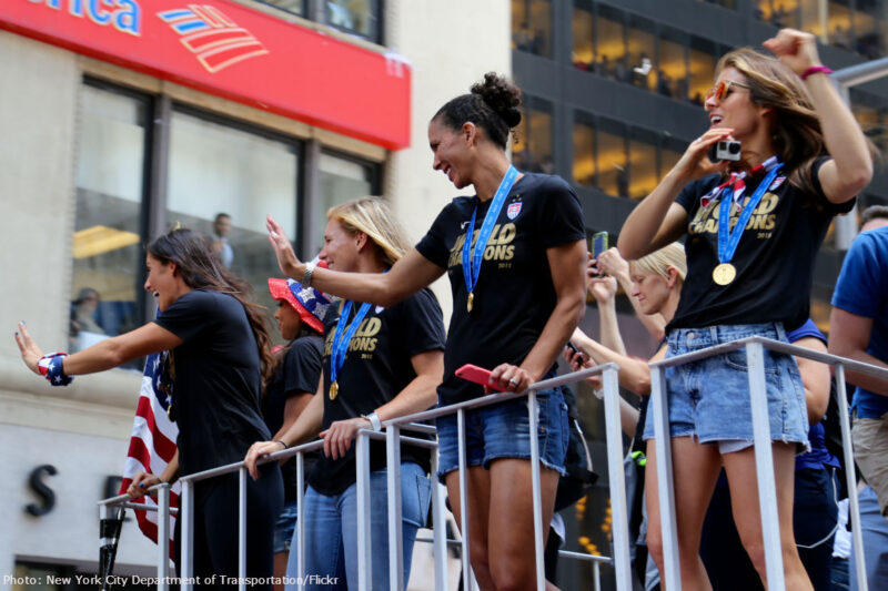 U.S. Women's Soccer team ticker tape parade in New York City