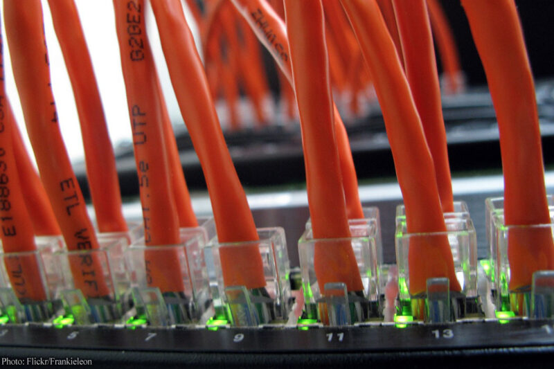 Orange internet cables