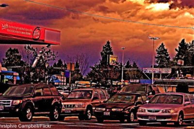 Photo of cars at sunset