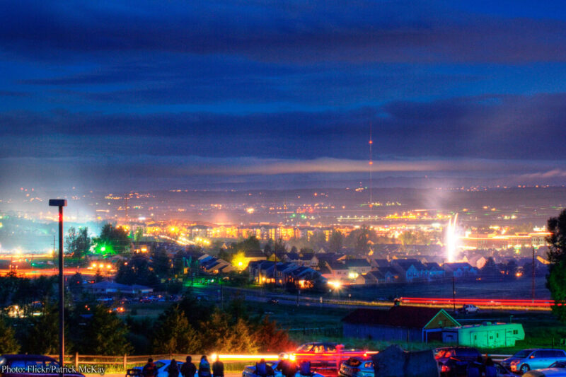 Parker, Colorado at night