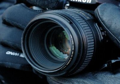 closeup of camera lens