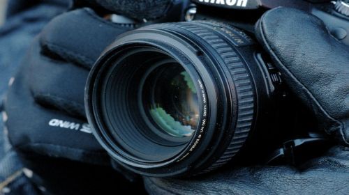 closeup of camera lens