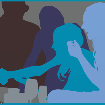 Image of silhouettes of people being social