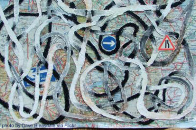 Photo of tangled map