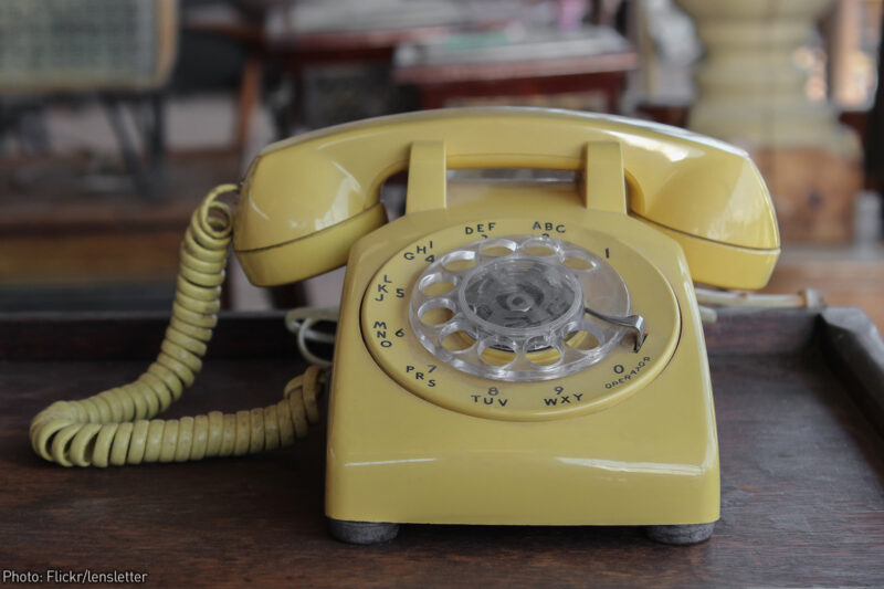 Old rotary desk telephone