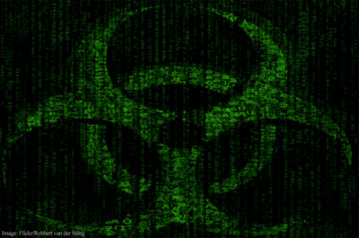 Hazardous material symbol made up of data