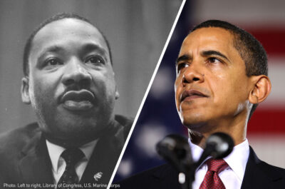 Martin Luther King Jr. and President Barack Obama