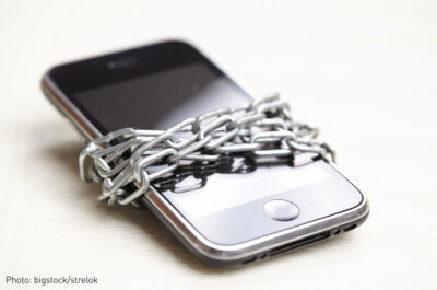 Cell phone in chains