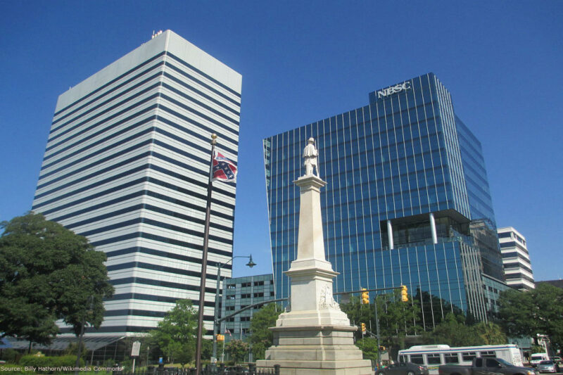 The Confederate flag outside the South Carolina capitol grounds