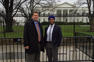 Scott Lane and Iknoor Singh at the White House