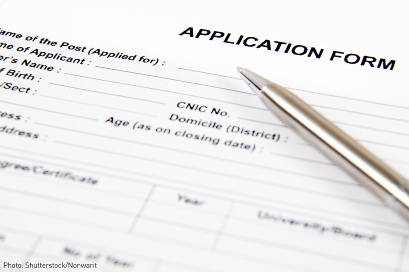 Job application form