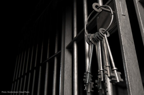 Prison bars and key chain 