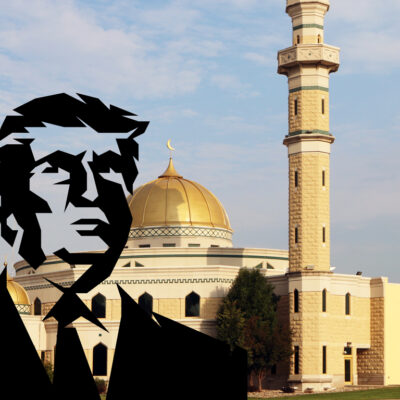 Trump stencil imposed on Mosque