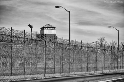 Barbed wire outside prison