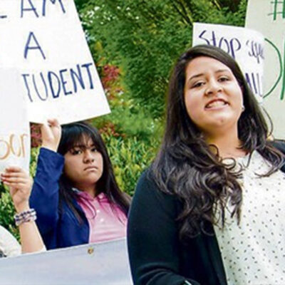 Lorella Praeli at a rally