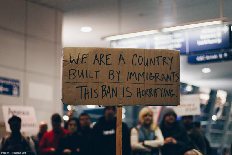 Muslim Ban Sign at Airport
