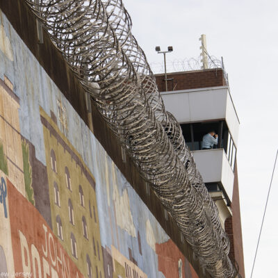 The perimeter of the New Jersey State Prison in Trenton, New Jersey.