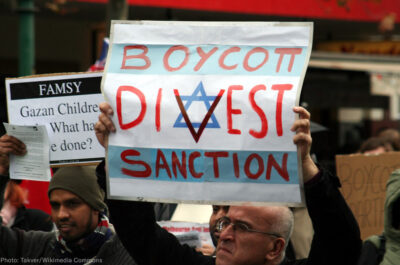 BDS protest sign