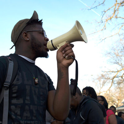Speaker at Black Lives Matter Protest