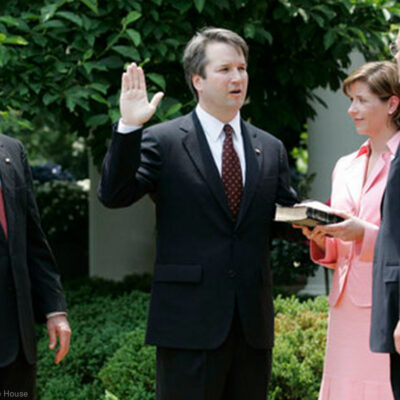 Brett Kavanaugh being sworn in