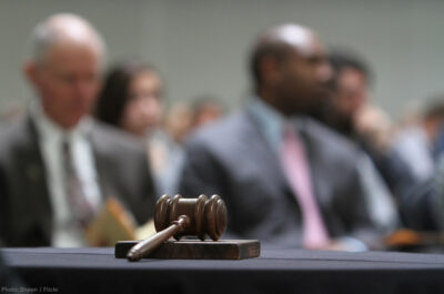 Gavel with out of focus background