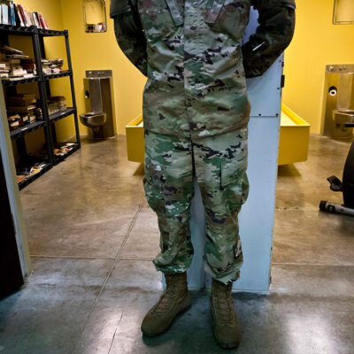 Soldier Standing Outside Guantanamo Cells