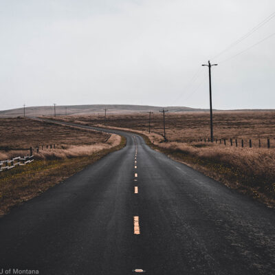 Rural road in Montana in the fall