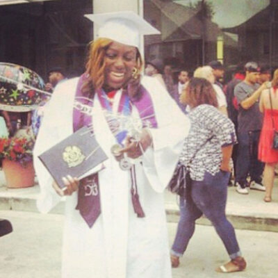 Yunek Moore at her college graduation