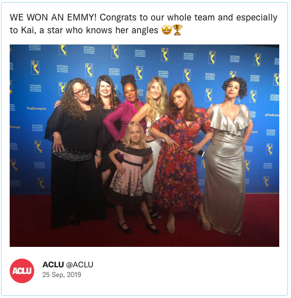 WE WON AN EMMY! Congrats to our whole team and especially to Kai, a star who knows her angles