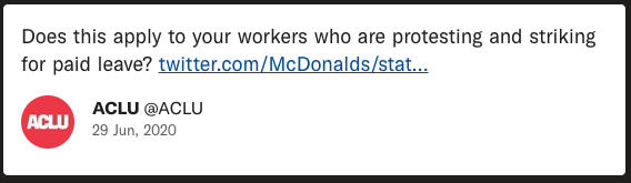 Does this apply to your workers who are protesting and striking for paid leave?