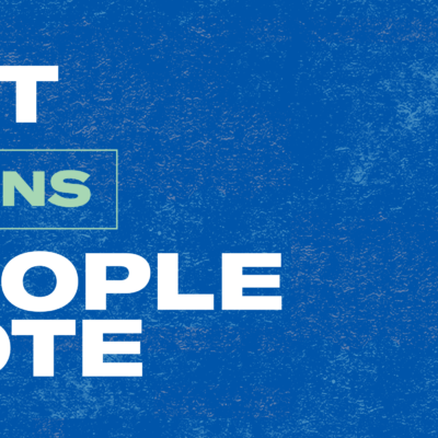 Banner reads "Let Trans People Vote"