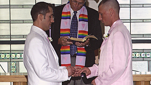 A photo of Dominique James and Rev. Maurice "Bojangles" Blanchard