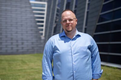 Jared McGarvey standing in the sun