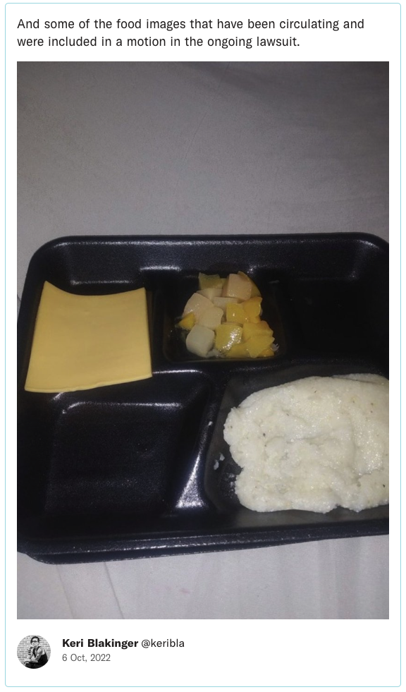 And some of the food images that have been circulating and were included in a motion in the ongoing lawsuit.