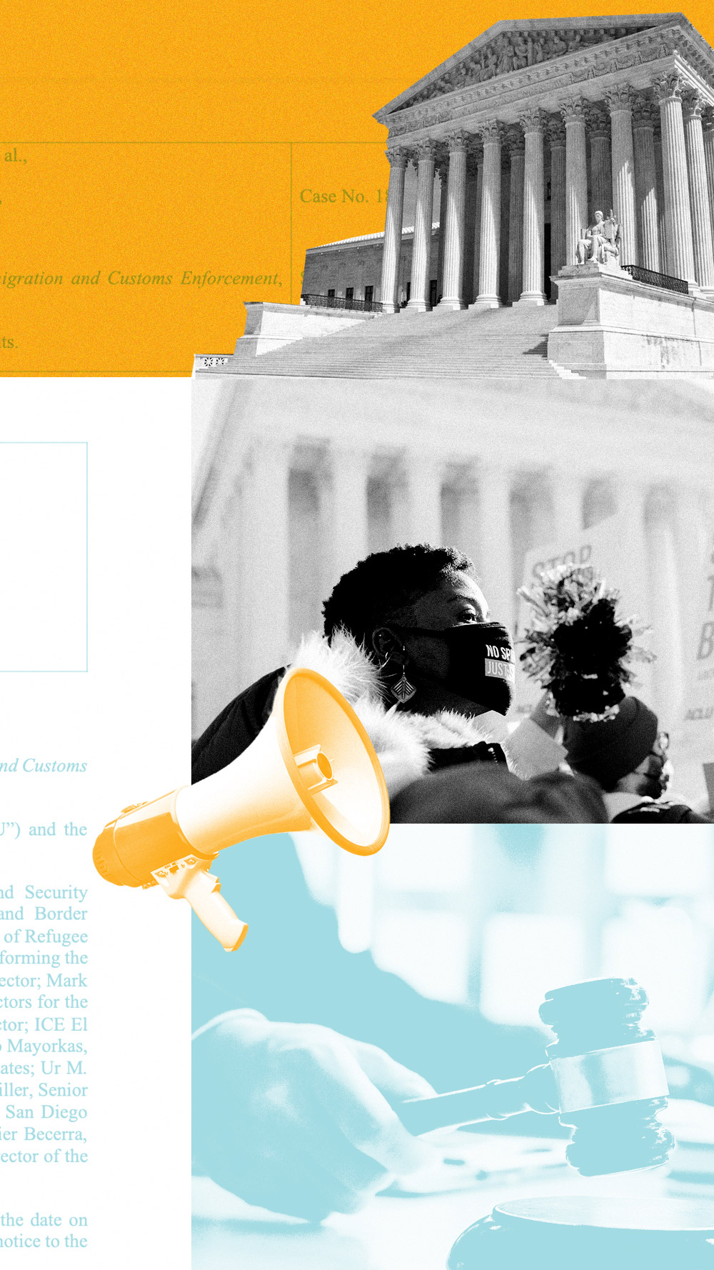 An image with various civil liberties-related graphics.