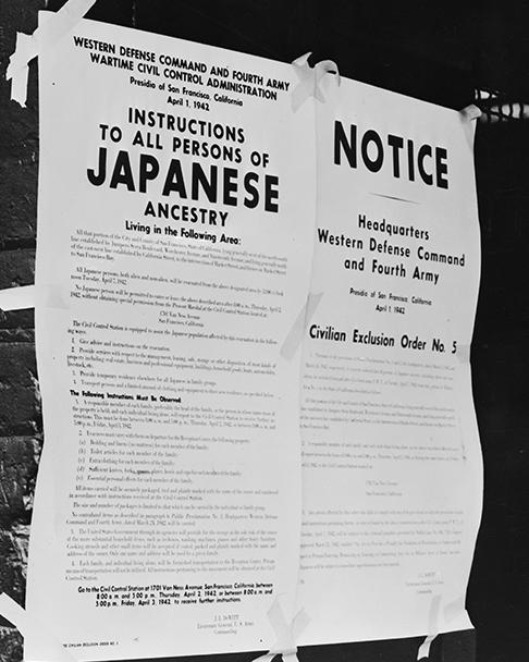 A black and white image of a poster, with the heading "Instructions to All Persons of Japanese Ancestry"