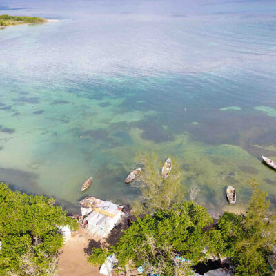 Aerial view of Half Moon Bay, near Falmouth, Jamaica
