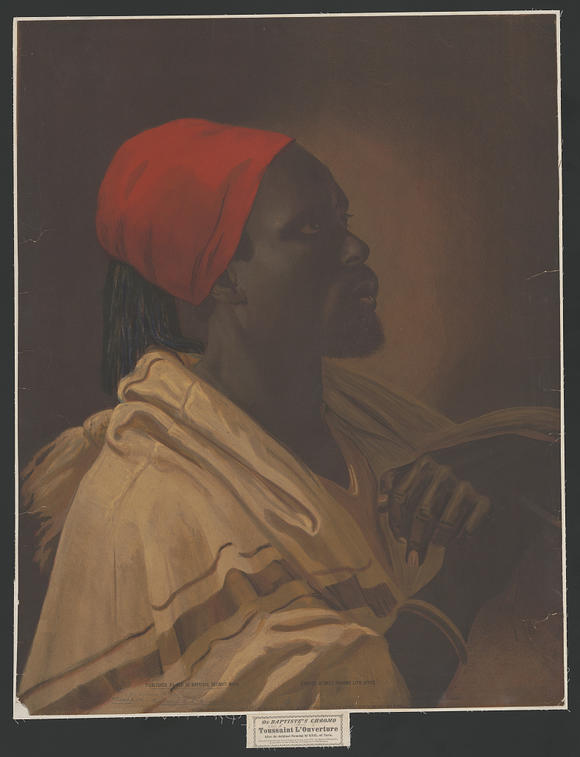 A painted side portrait of Toussaint L'Ouverture