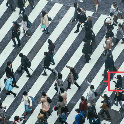 people crossing the street, identified by ai