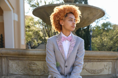 Larissa Hubbard dressed for prom.