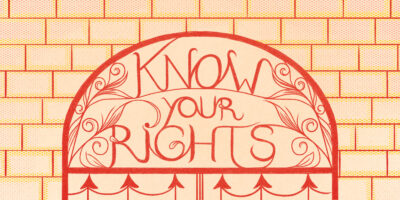 A comic graphic that says Know Your Rights.