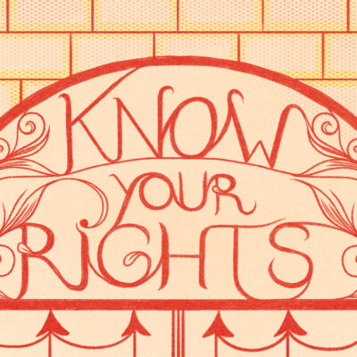 A comic graphic that says Know Your Rights.