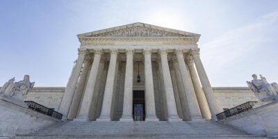 An exterior shot of the Supreme Court of the United States building.