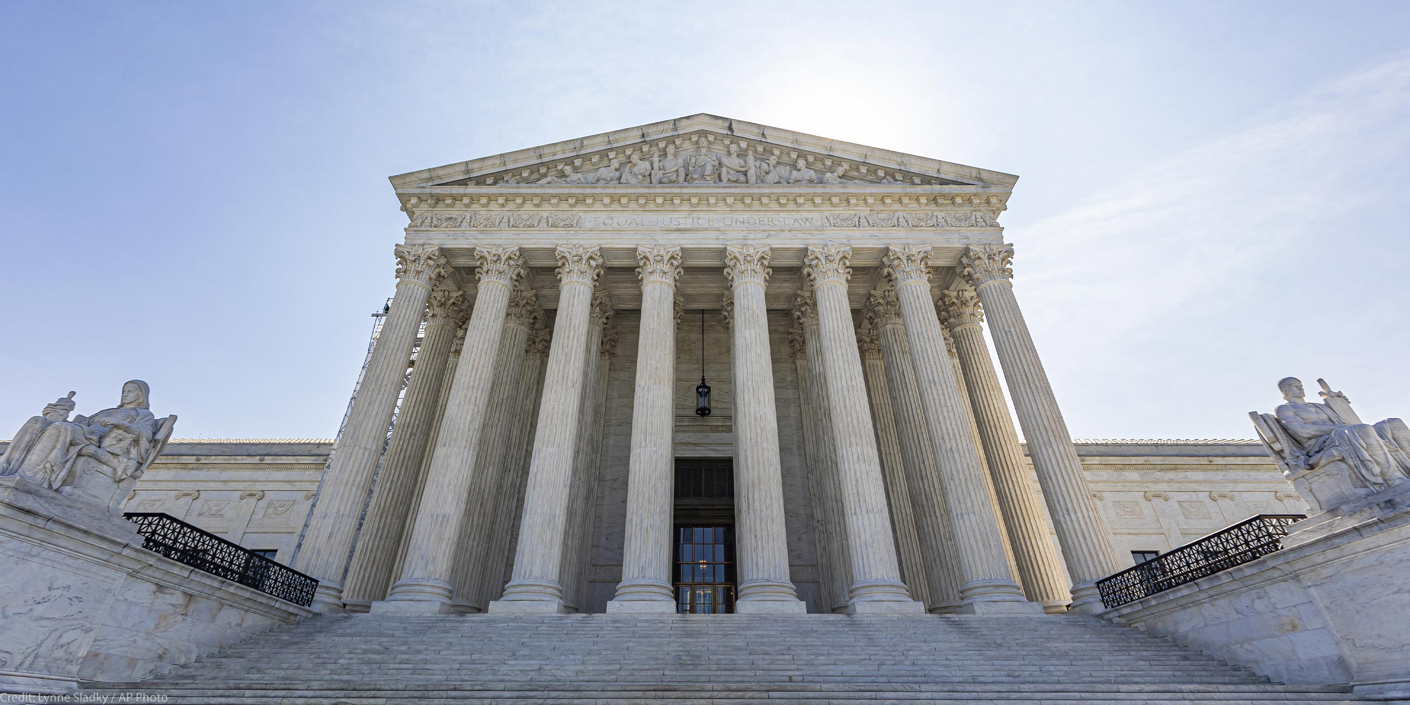 An exterior shot of the Supreme Court of the United States building.